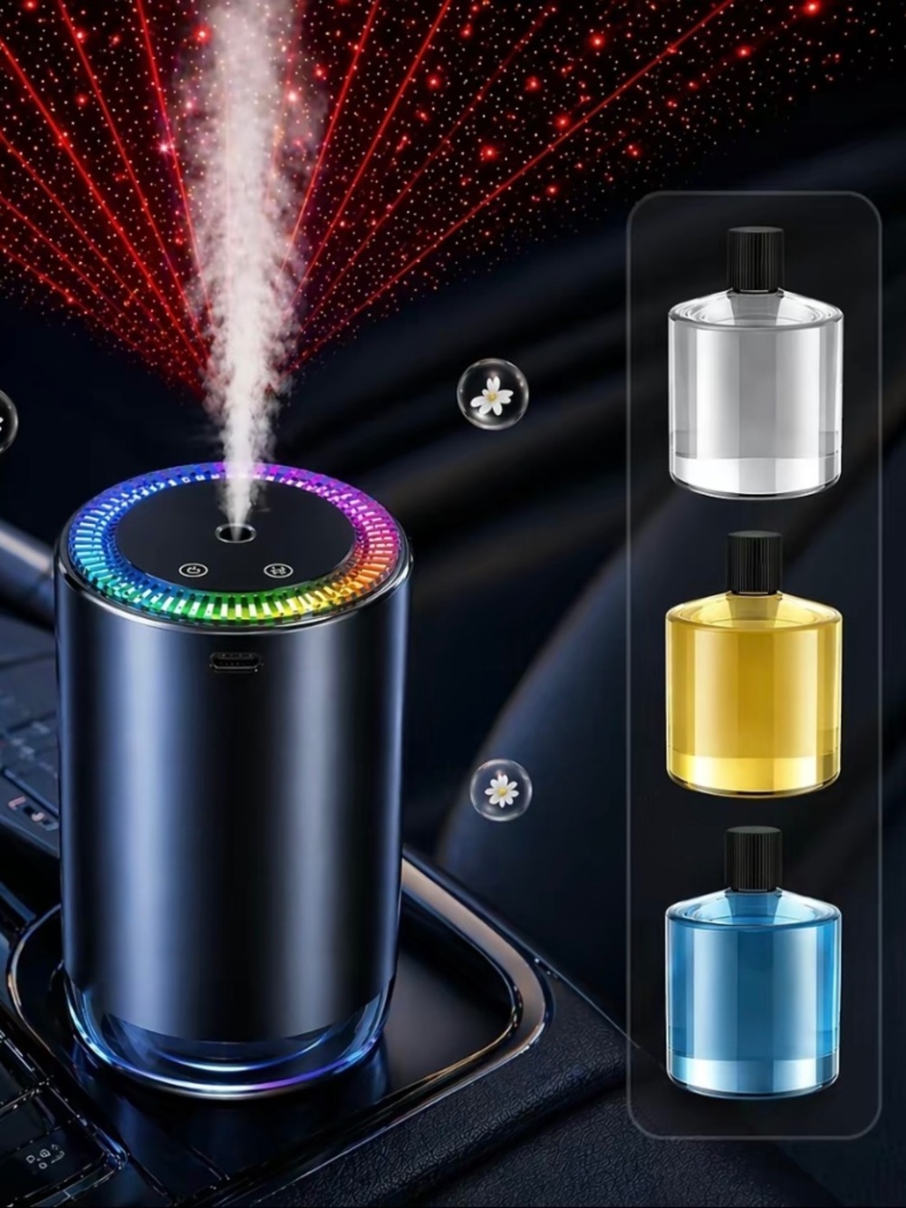 Smart Car Air Freshener Diffuser with Star Light